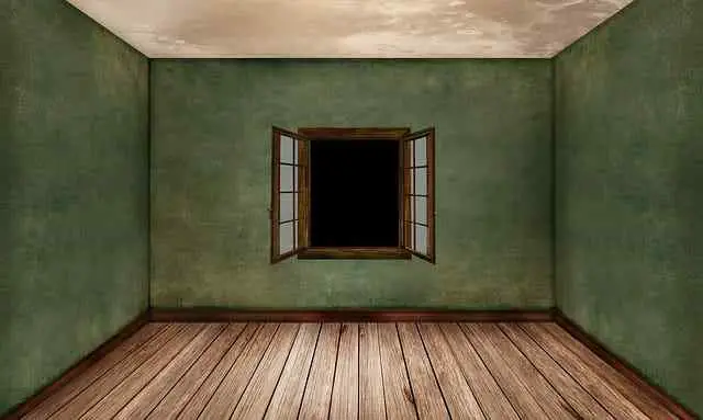This image shows an empty room with a window