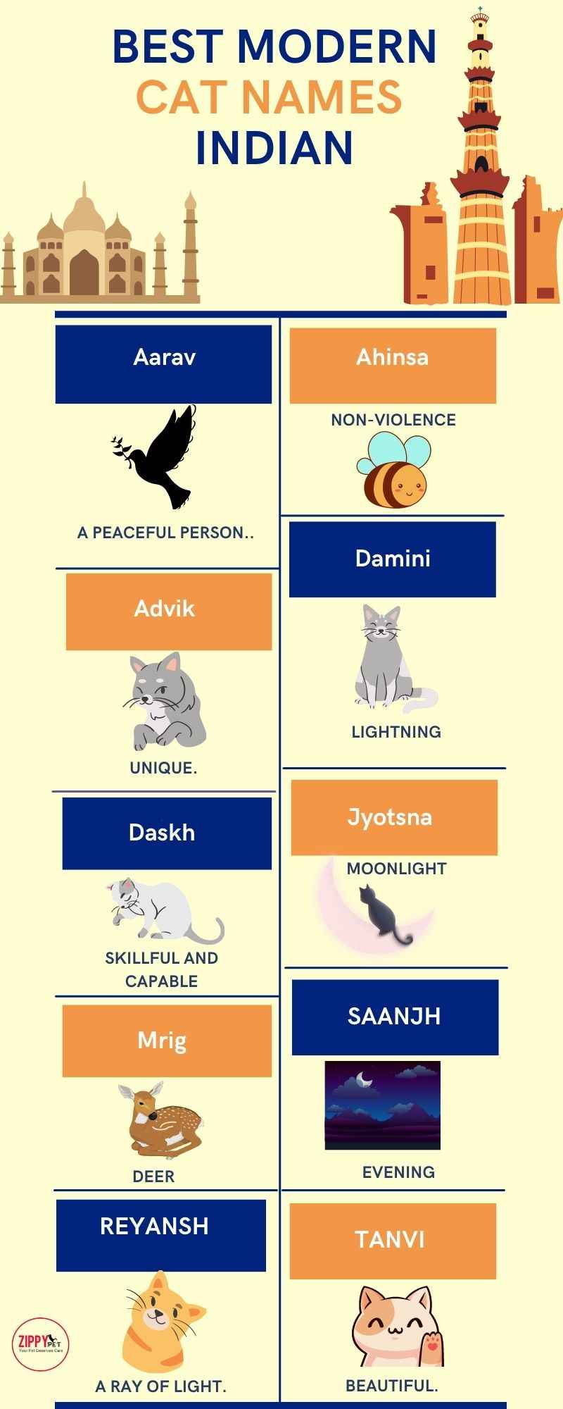 Infographic on Indian Cat Names
